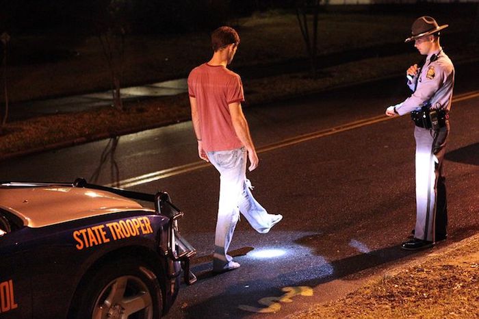 DUI Checkpoint Field Sobriety Test Being Administered